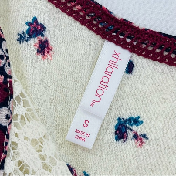 XHILARATION tunic top Aztec vibrant boho lace sleeveless long shirt S purple - Picture 4 of 8